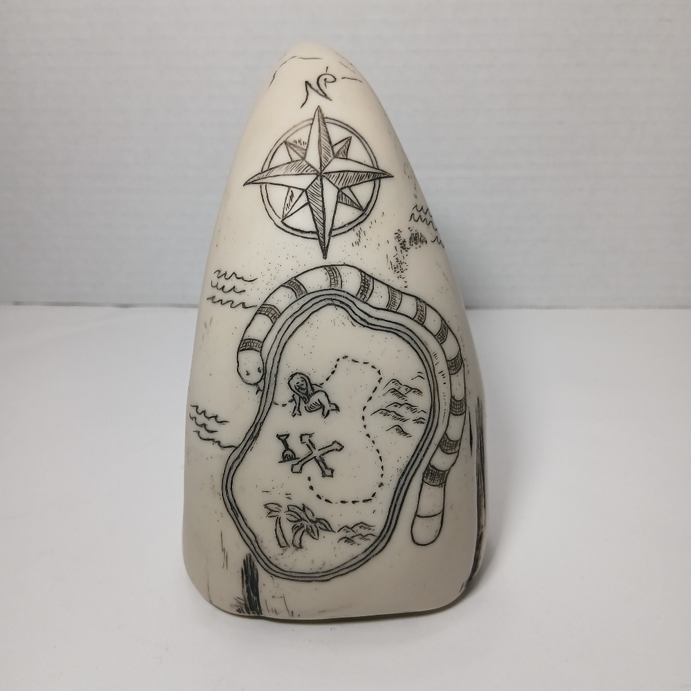 Reproduction Scrimshaw whale tooth Kelsey Marine Salvage mystery adventure game